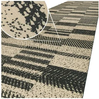 ANRO Küchenläufer Läufer GreenLine Flurläufer Teppichläufer Textil, Eckig, Bodenläufer 1000x52cm Barcode Patchwork Dunkel pflegeleicht schwarz 52 cm x 1000 cm