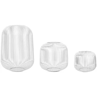 blomus Windlicht -LITO- 3er Set Laterne, Windlicht, Kerzenhalter (SET, 3 St., SIZE S,M,L), pulverbeschichtete Stahlstreben weiß