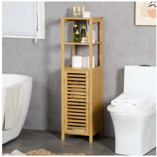 kleankin Badezimmerschrank 29,9 x 120 x 30 cm Beige