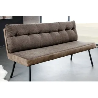 riess-ambiente Sitzbank BIG GEORGE 160cm taupe - Microfaser, Flachgewebe, Metall-Beine (Einzelartikel, 1-St), mit Taschenfederkern & Rückenlehne – ideal für Esszimmer oder Küche braun