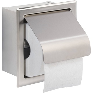 Saqu Essential Unterputz Toilettenpapierhalter - Eleganter WC-Papierhalter - Verdeckte Montage - Edelstahl