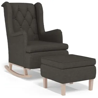 vidaXL Schaukelsessel mit Hocker Stoff 55 x 100 x 54 cm Dunkelgrau