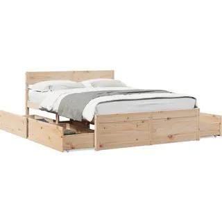 vidaXL Massivholzbett ohne Matratze 120x200 cm Kiefernholz