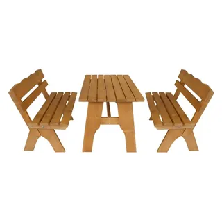 DEGAMO Freital Set 3-tlg. Tisch 200 x 70 cm braun