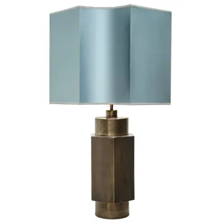 Casa Padrino Luxus Tischlampe Mattschwarz / Türkis 55 x H. 89 cm - Luxus Qualität