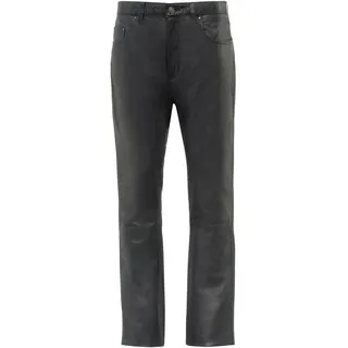 5-Pocket-Hose RICANO "Lederhose Slim Fit", Herren, Gr. 32, Länge 34, blau, Obermaterial: 100% Lammnappaleder LANA., schmal, Hosen 5-Pocket-Hose, Handgefertigt aus echtem Leder