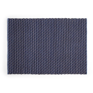HAY - Channel Teppich, 50 x 80 cm, blau / weiß