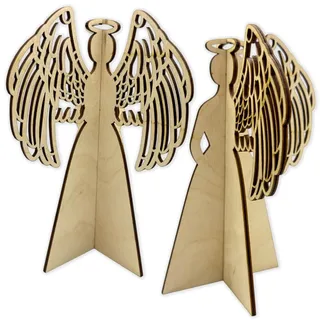 Holz-Engel 3D Deko Sperrholz Weihnachtsdeko Weihnachten Figur Aufsteller 17cm