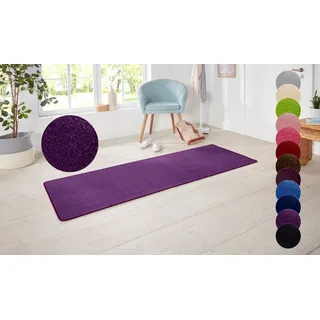 HANSE Home Teppich Shashi, rechteckig, Höhe: 8,5 mm, Kurzflor, Unifarben, Läufer, weich, Esszimmer, Kinderzimmer, Flur lila 80 cm x 300 cm x 8,5 mm
