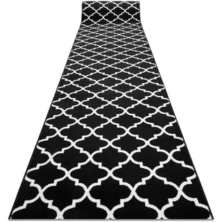 RugsX Morad Teppichläufer 80 x 310 cm Schwarz/Creme