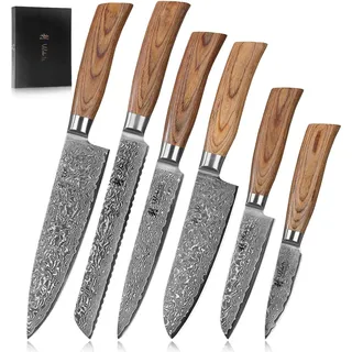 Wakoli Edib Pro Messerset 6-tlg. 8-20 cm Pakkaholzgriffe