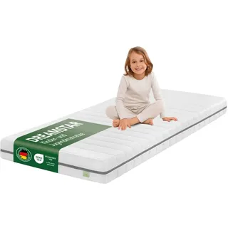 DREAMSTAR Ergo Kids Junior Kindermatratze und Jugendmatratze | Öko-TEX® | hautfreundlicher Bezug abnehmbar und waschbar bei 60 Grad | 120 x 200 cm