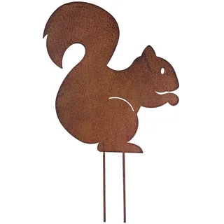 B2S BACK2SEASON Metall Stecker Eichhörnchen Rost Stecken Beetstecker Tierfigur Rasenstecker Eisen Gartenstecker Blumenstecker Blumenbeet Herbst Gras Garten Deko Gartendekoration braun (Motiv 1)