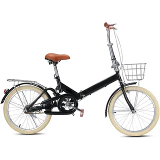 20/22 Zoll Klapprad für Erwachsene, Leichter Rahmen aus Kohlenstoffstahl (13kg), Doppel V-Bremse, Höhenverstellbar, 150kg Belastung für Outdoor-Reisen & Stadtverkehr, Einfache Faltung & Montage