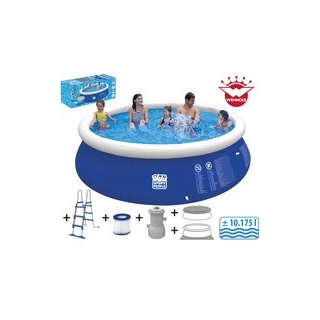 Happy People Quick-Up-Pool Set mit Filterpumpe H/D: ca. 90x450 cm - blau, weiß