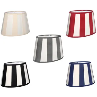 Brillibrum Lampenschirm Lampenschirm gestreift oval rund Streifenmuster E27 E14 rot