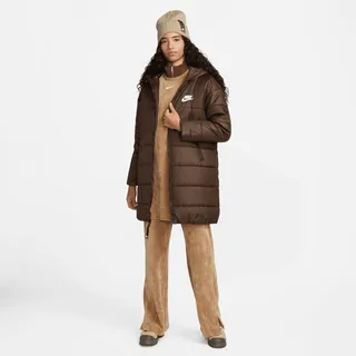 Steppmantel NIKE SPORTSWEAR "Therma-FIT Repel Women's Hooded Parka", Damen, Gr. XL (48/50), bunt (baroque braun, schwarz, weiß), Obermaterial: 100% Polyester. Futter: 100% Polyester. Wattierung: 100% Polyester, sportlich, Langarm, Mäntel