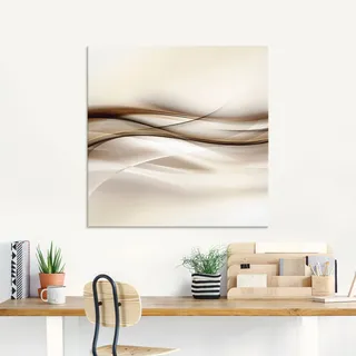 Glasbild ARTLAND "Braune abstrakte Welle", braun (farbe bild(er): braun), B:125cm H:50cm, Bilder, in verschiedenen Größen
