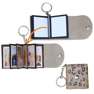 Mini-Fotoalbum mit Schlüsselanhänger, DIY Kleines, benutzerdefiniertes Leder-Fotogedächtnis, Schlüsselring Bild Schlüsselanhänger, Personalized Kleines Taschen Foto-Schlüssel Zubehör für Familie,Paare