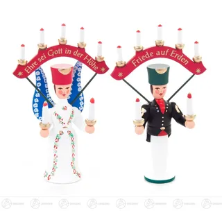 Lichterengel & Bergmann mit Joch 5,5 cm Grubensteiger Weihnachtsengel Knappe