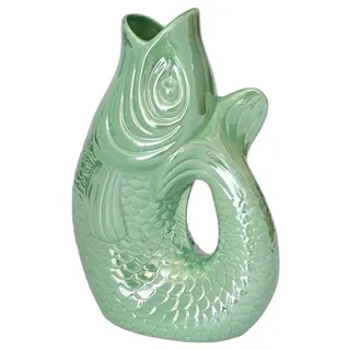 Pad Monsieur Carafon, Fisch -Vase/Krug/Kanne/Skulptur Fisch, Größe S, Fassungsvermögen 1,2 Liter, Größe 9,7 x 16,5 x 25cm (Rainbow Mint)
