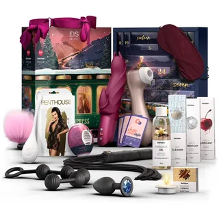 EIS Deluxe erotischer Adventskalender 2026 für Erwachsene Singles und Paare | Sex-Spielzeug Set inkl. Satisfyer & FUN FACTORY | Dildo, Vibrator & Sex-Toys | Erotik-Set | Edles Design | Warenwert 650€