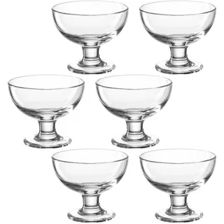 LEONARDO Servierschale CUCINA, Glas, auf Fuß, 360 ml, 4er Set weiß