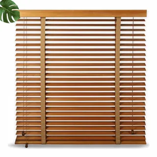 Jalousien Verdunkelung,Holzjalousie Für Fenster,Sichtschutzvorhänge,Wärmedämmung Jalousette,Massivholz Jalousetten Für Innen Außen 45/50/60/70/80/90/100/120cm,50mm Lamellen,W×H-120x120cm/47x47in