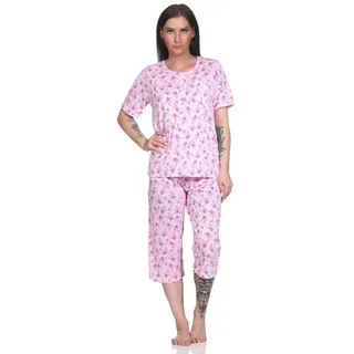 EloModa Pyjama Damen Pyjama 2 teiliger Schlafanzug Hausanzug 3/4 Sommer; M L XL 2XL (2 tlg) rosa L/40