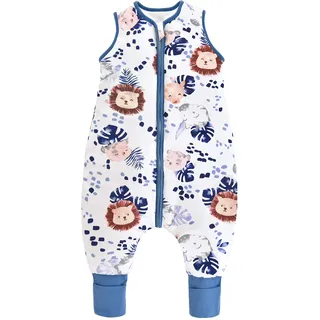 Chilsuessy Baby Schlafsack Mit Beinen 2.5 Tog Winter Unisex Ganzjahres Mit Füßen, Dschungel Löwe, 70cm/Baby Höhe 75-85cm