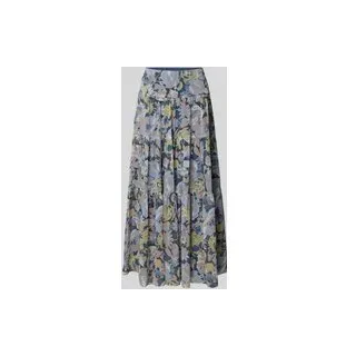 Maxirock im Stufen-Look Modell 'PAULDINA', Blau, 36