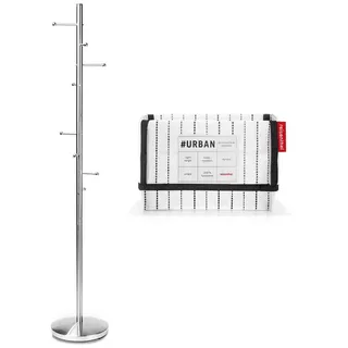 REISENTHEL® Garderobenständer aus Edelstahl, Garderobe mit 8 Haken - praktische 5 Liter Schrankbox