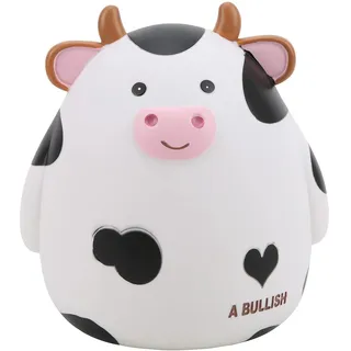 Niedliche Cartoon Kuh Sparschwein, Vinyl Spardose zum Sparen von Münzbox Jungen Mädchen Kinder