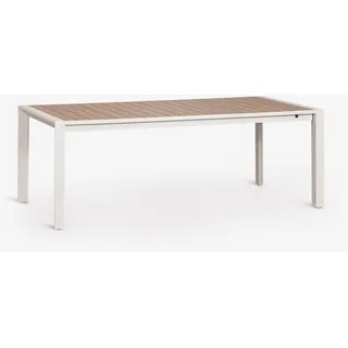 Sklum Rechteckiger Gartentisch 215-275x100 Cm Ausziehbar Aus Aluminium Amalfi Gardenia Weiß