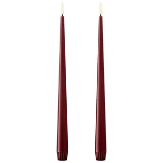 ester & erik LED-Kerze Ester & Erik LED Spitzkerze 30 cm 2er Set rot
