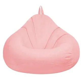 FANSU Sitzsack Waschbar Ohne Füllung, Stuhlbezug Indoor Outdoor für Kinder Erwachsene, Textile Aufbewahrung Mit Reißverschluss M/XL (80x90cm, Rosa)