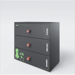 Phoenix Minecraft Kommode 80 x 77 x 39,5 cm Schwarz