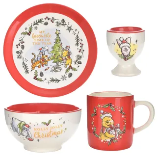 Disney Weihnachten Geschirr Frühstück Mittagessen Dinner Set - Winnie The Pooh