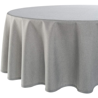 Tischdecke Wien Home, Moderne Tischwäsche mit Fleckschutz für das ganze Jahr, grau, 140x180 cm oval