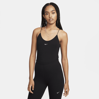 Nike Sportswear Chill Cami-Bodysuit für Damen aus Strickmaterial mit enger Passform - Schwarz, XXL (EU 52-54)