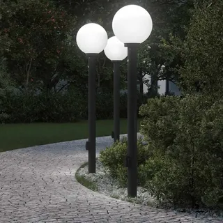 vidaXL Pollerleuchten 3 Stk. 120 cm Schwarz Edelstahl