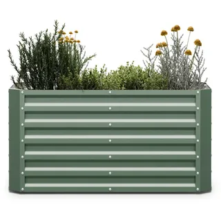 Blumfeldt High Grow Straight Hochbeet 120x60x60cm Stahl-Wellblech einfacher Aufbau rost- und frostsicherGrün