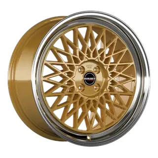 Borbet B 7 x 17 4 x 100 ET25 MB64 gold rim polished