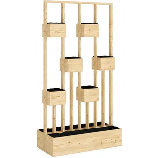 Outsunny Hochbeet mit Rankgitter 1 x 1 x 1 cm Beige