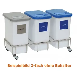 Novocal GSE45 Fahrgestell Edelstahl 4fach Abfallwagen Wertstoffsammler, 4-fach, OHNE Behälter
