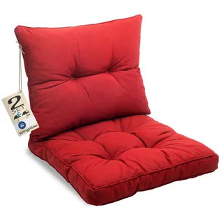 sunnypillow Stuhlkissen 60 x 60 cm / Rückenlehne 60 x 40 cm Rot