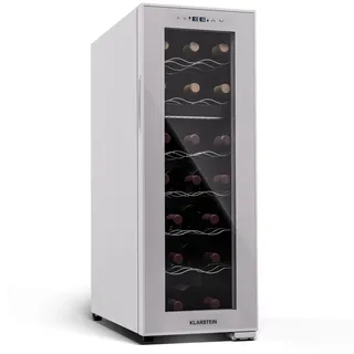 Klarstein Shiraz 27 Duo Weinkühlschrank 2 Zonen Getränkekühlschrank Klein, Kleiner Weinschrank, Wein-Kühlschrank Klein mit Glastür, Indoor/Outdoor Flaschenkühlschrank, Wine Fridge, Flaschen 5-18 °C Touch