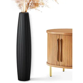 Rocendlor Bodenvasen, hohe Bodenvase, 60 cm, stabile schwarze Vase für Wohnzimmer-Dekor, Kunstharz, Schwarz