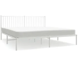 vidaXL Bettgestell mit Kopfteil Metall Weiß 180x200 cm