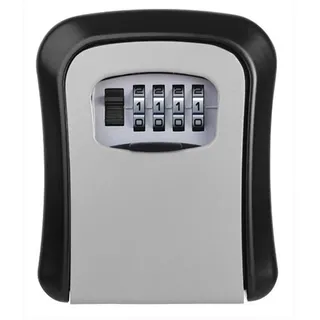 Strehknewen Schlüsselbox, Schlüsselkasten Wandmontage, Kombinationscode, Wetterfest, Wasserdicht, Robust aus Metall+Hart PVC, Sicherheitsbox für Schlüssel und Karten, Grau